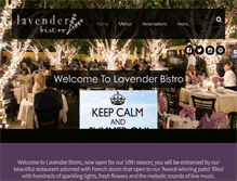 Tablet Screenshot of lavenderbistro.com